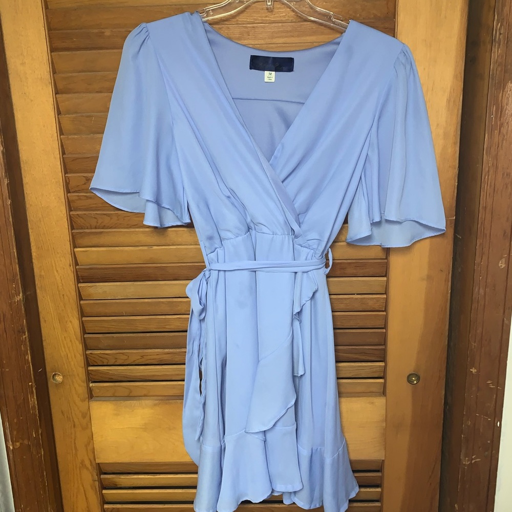 Francesca’s Light Blue Wrap Dress